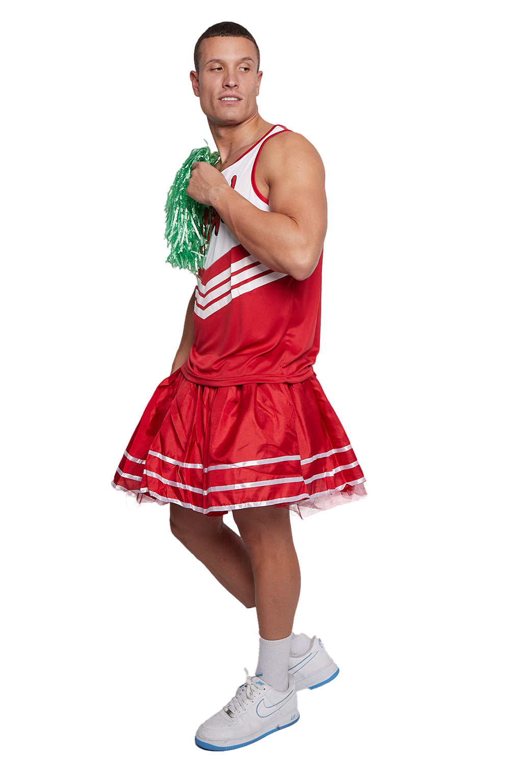 WickedFun Men Red Cheerleader Skirt