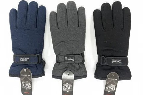 Active Star Mens Fleece Insulated Gloves With PU Palm (1 Pair)