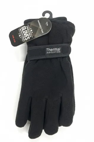 Active Star Mens Black  Fleece-Lined, Insulated Gloves (1 Pair)
