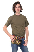 Active Star Men Khaki Green Crew Neck Army T-Shirt