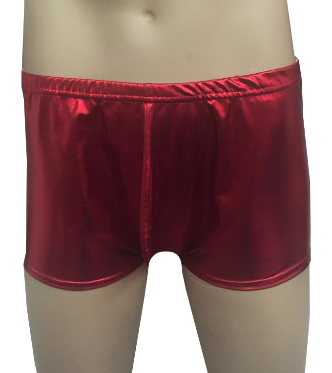 Men Shiny Metallic Red Boxer Shorts