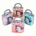 Queen Elizabeth Pound Note Reusable Coin Money Tin Box Padlock Shape with Handle Assorted Colours – 211g, 16.5 x 9.5 x 26.5cm, SKU PAD001A