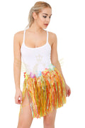 Adult Multi Coloured Hula Skirt with Flowers (40cm)
