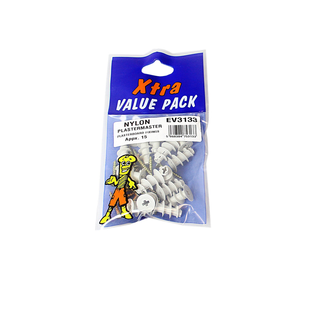 Xtra Value Pack Nylon Plaster Master Plasterboard Fixings Pack of 15 3133