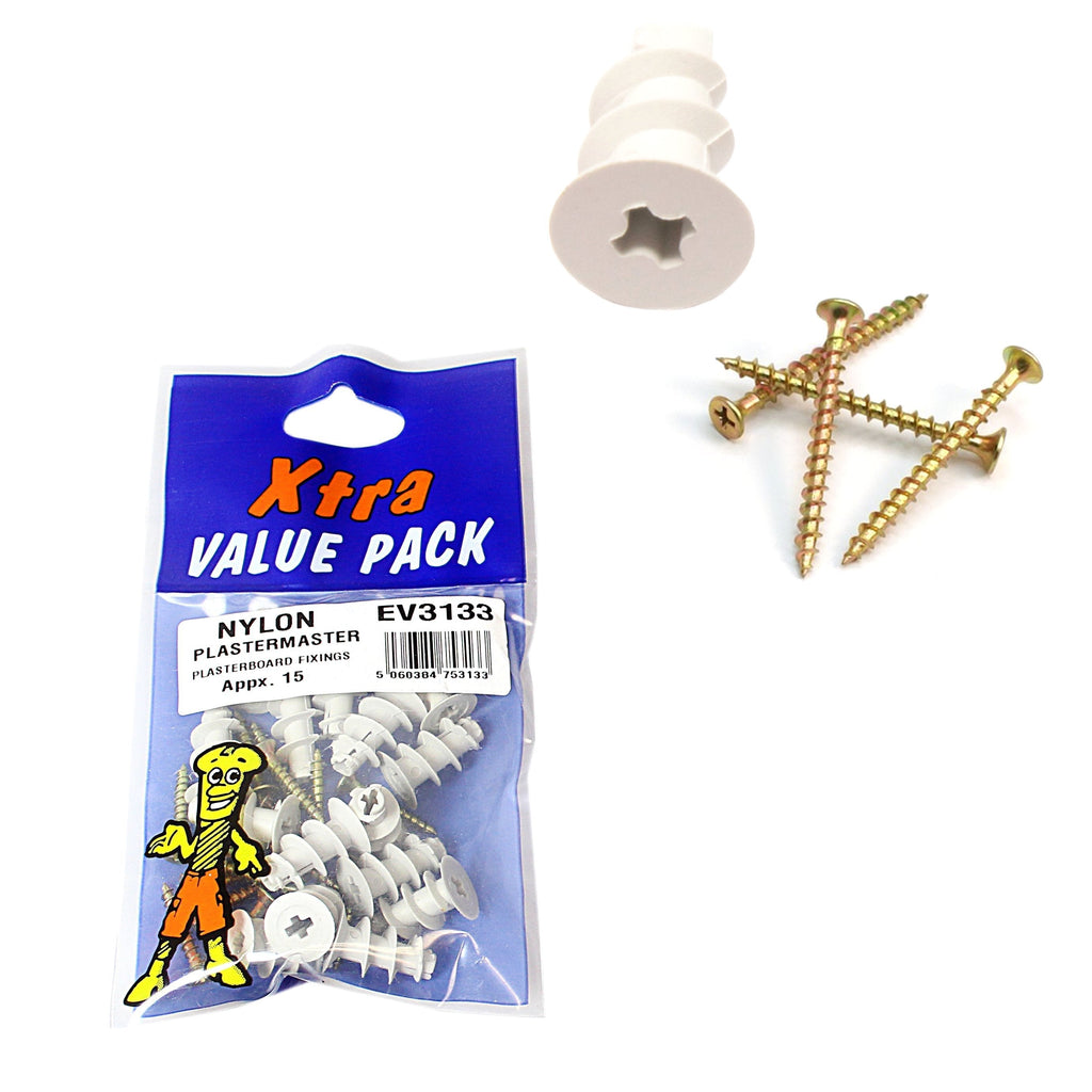 Xtra Value Pack Nylon Plaster Master Plasterboard Fixings Pack of 15 3133
