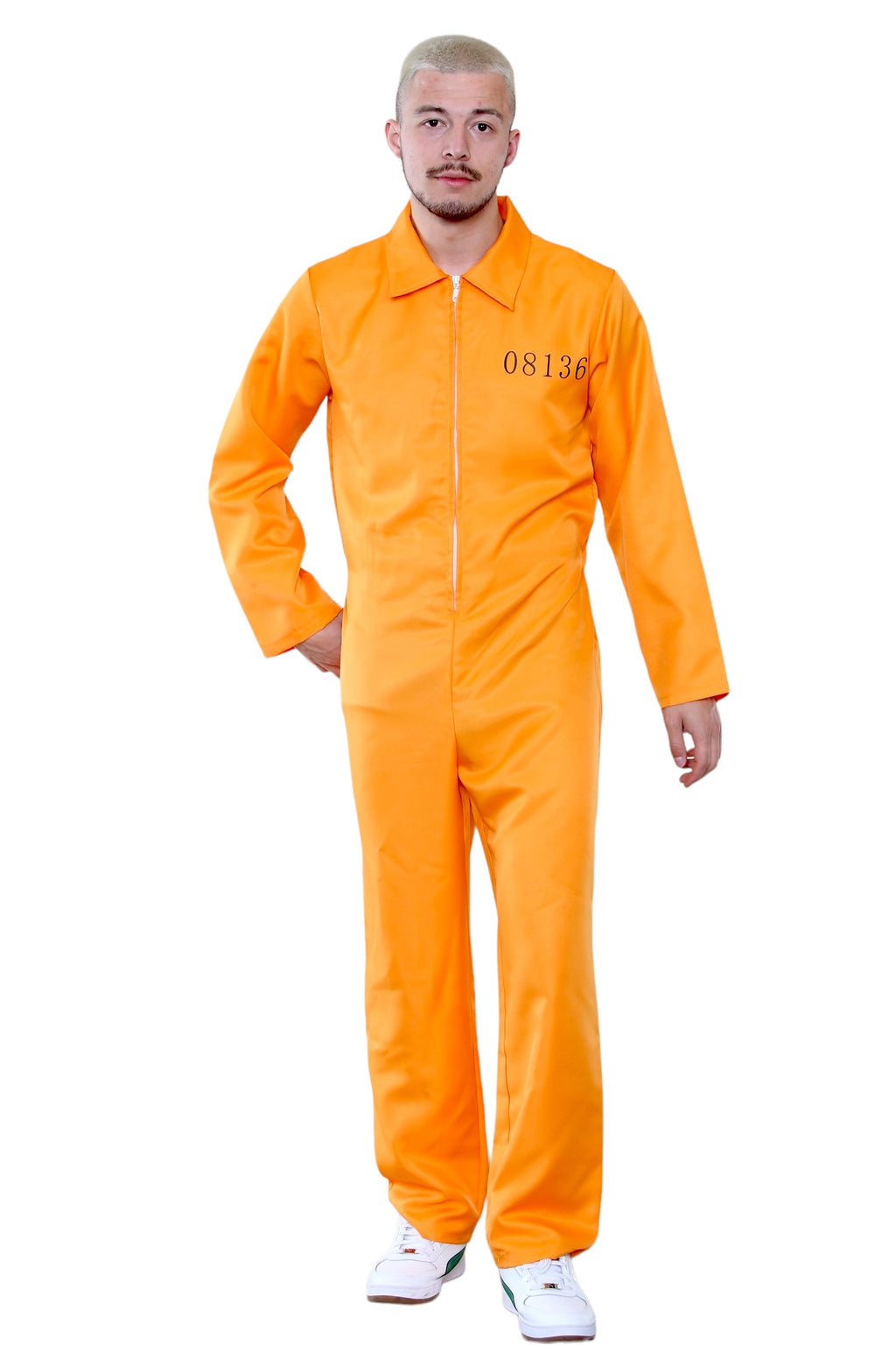 Wickedfun Adult Orange Prisoner Coverall Jumpsuit