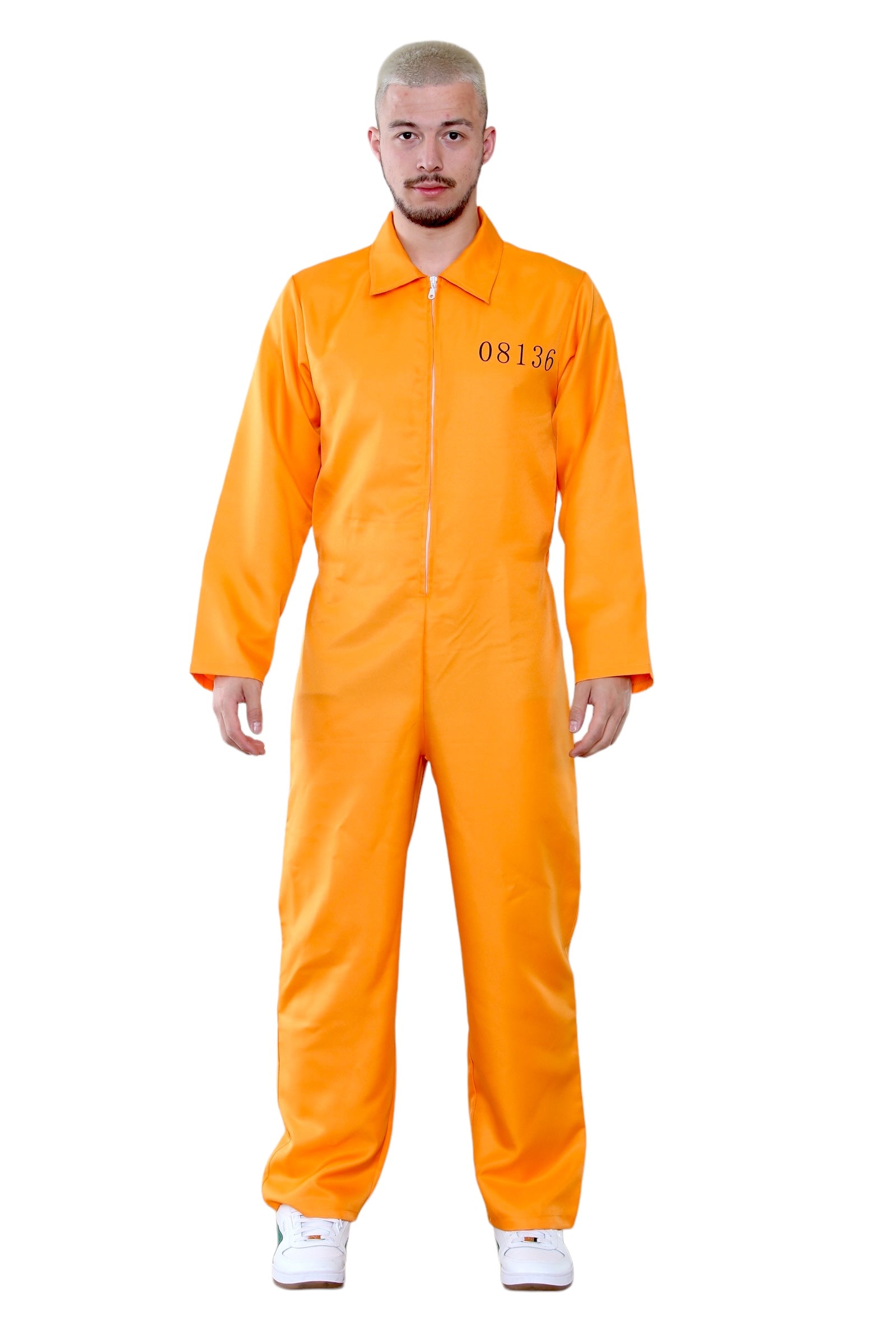 Wickedfun Adult Orange Prisoner Coverall Jumpsuit
