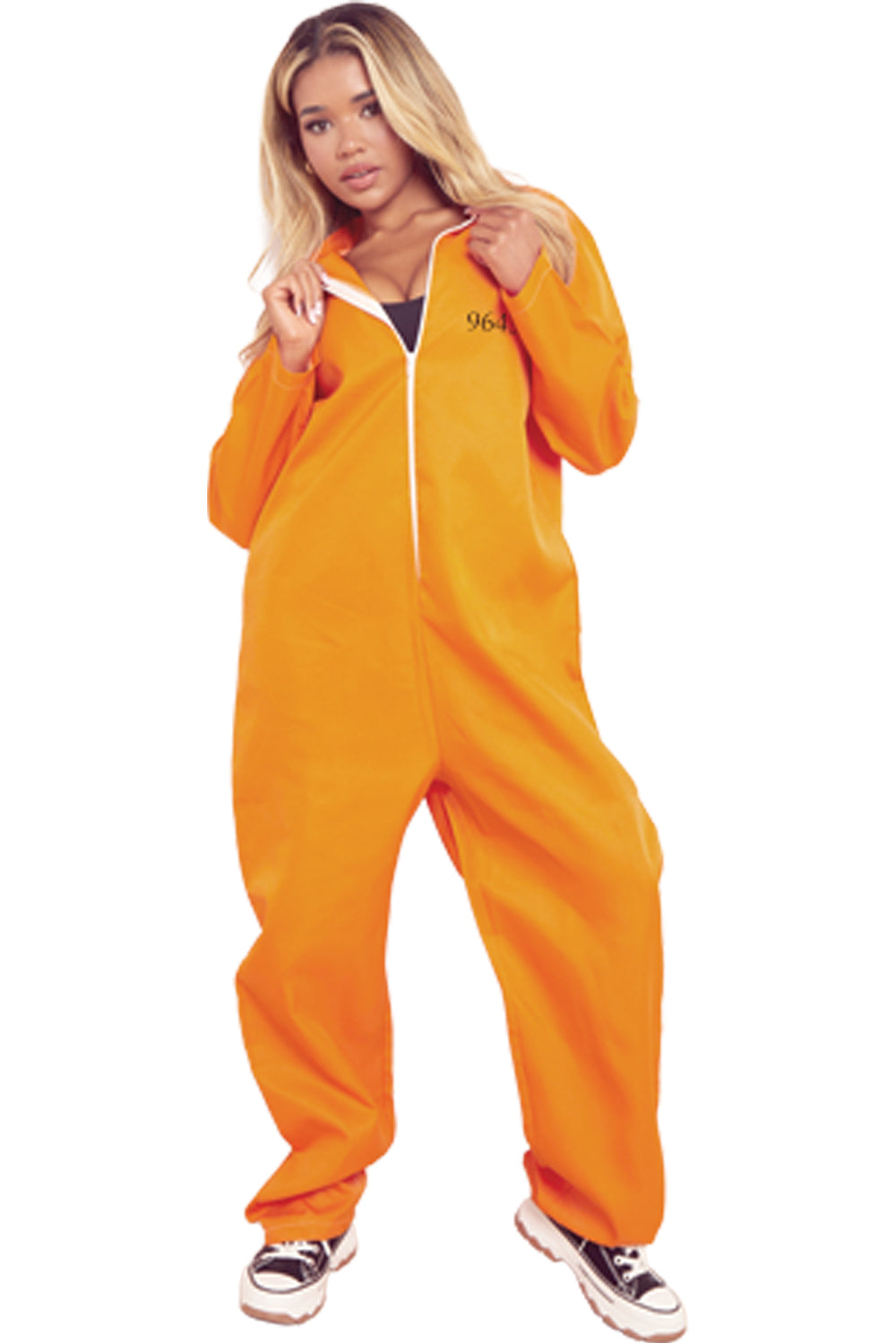 Wickedfun Adult Orange Prisoner Coverall Jumpsuit