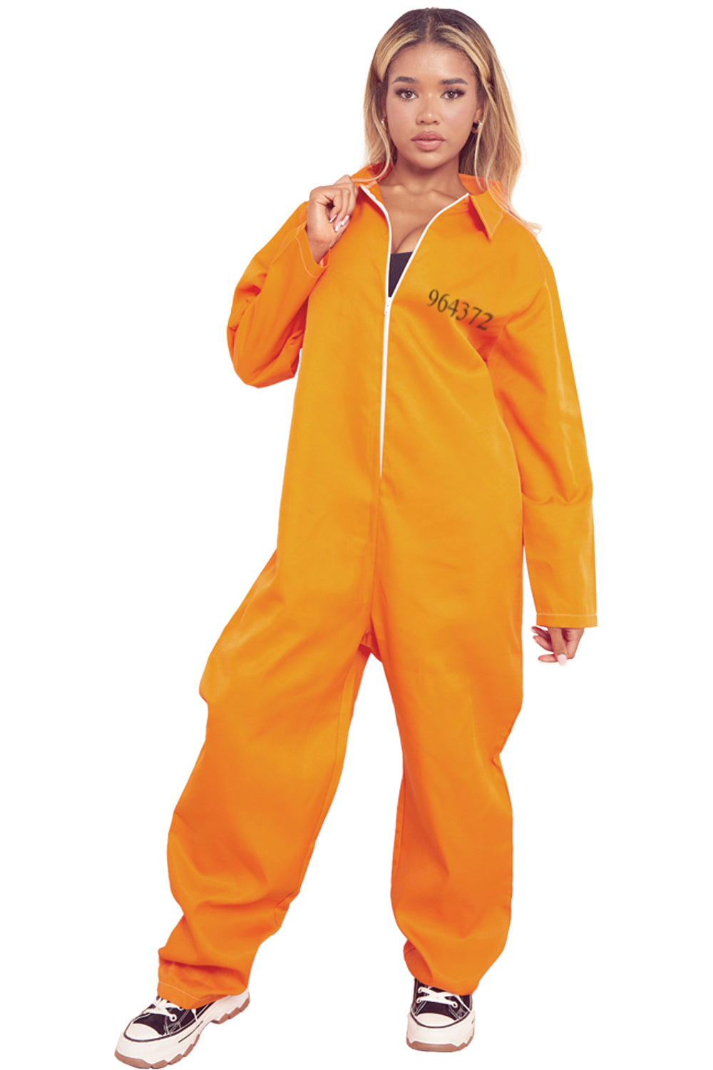 Wickedfun Adult Orange Prisoner Coverall Jumpsuit