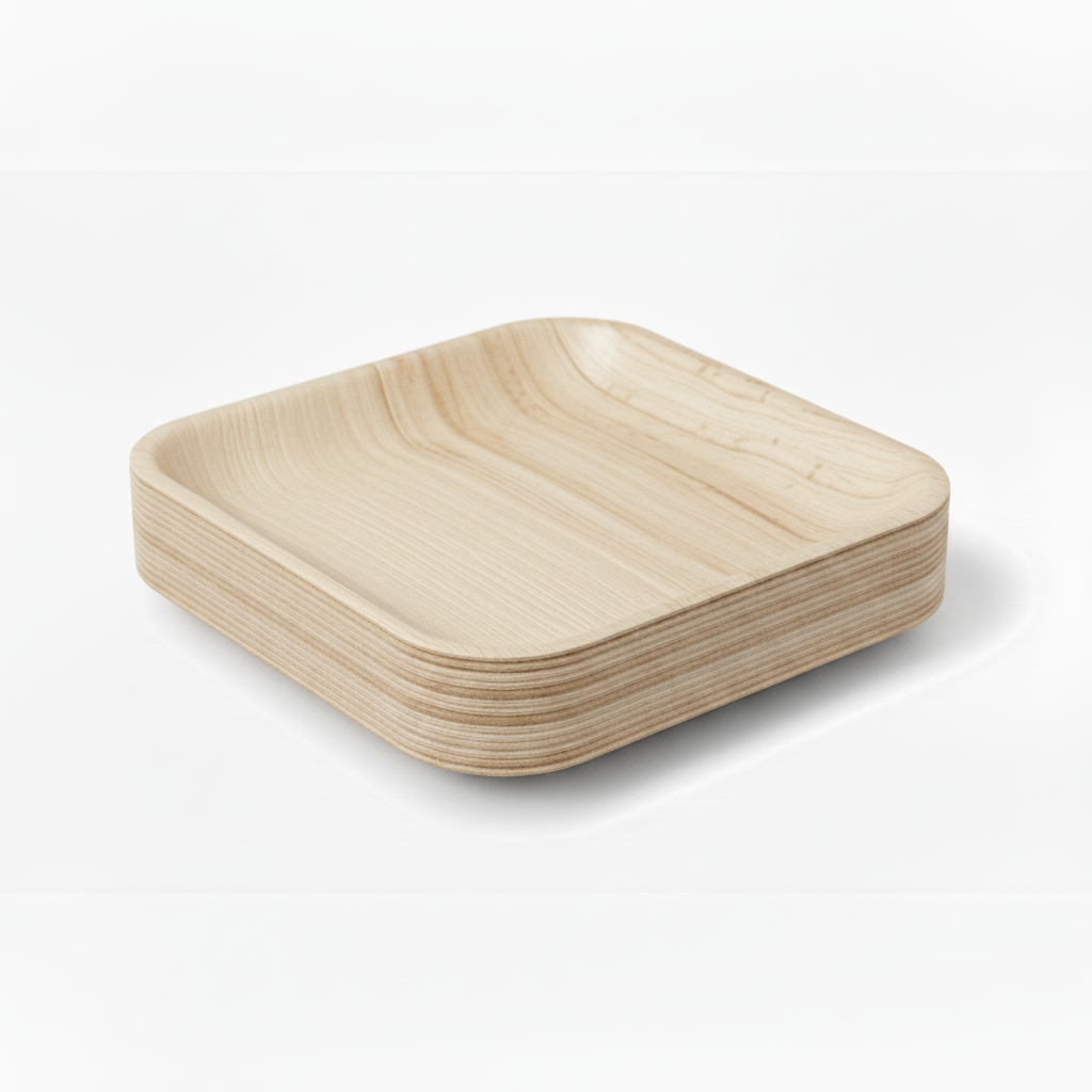 Biodegradable Disposable Square Areca Palm Leaf Plates 6" Pack of 25 EC0386