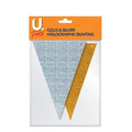 Holographic Paper Party Tri Cut Bunting Banner Garland Gold and Silver P1408