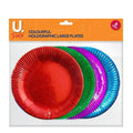 Holographic Large Paper Plates Colourful Pack of 8 P1422