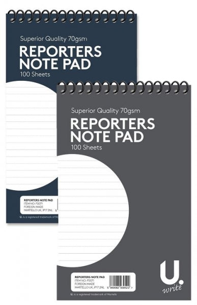 Reporters  Writing Notepad 72 Pages 22 x 13 cm Assorted Colours P2071