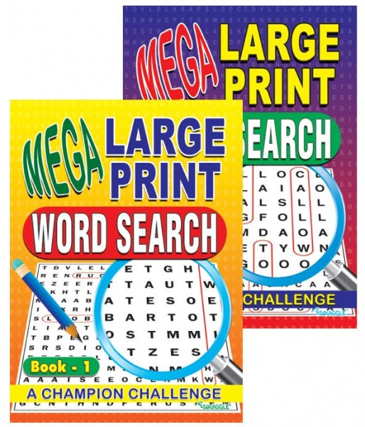 Mega Large Print Word Search Book Assorted Designs P2154