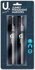 Jumbo Permanent Markers Black High Quality 2 Pack P2670