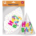 Paper Happy Birthday Party Hats Pack of 6 P2709