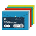 A5 Plastic Document File Wallet Pack of 5 Assorted Colours P2770