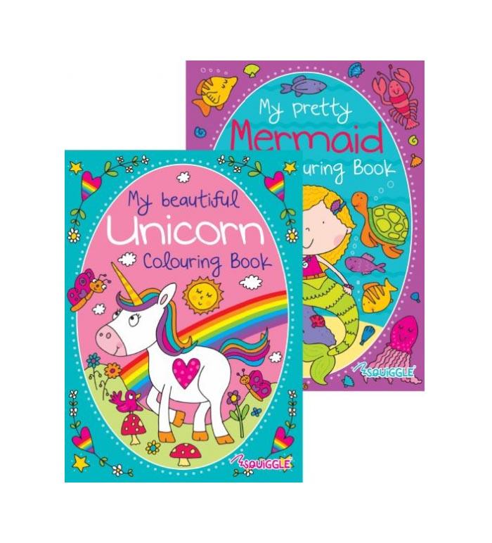 Unicorn & Mermaid Colouring Book Assorted Designs P2805