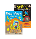 Space & Noisy Wheels Colouring Book Boys Fun Activity Book x 1 P2809
