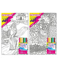 Velvet Poster Art Children's' Fun Colouring with Pens Princesses/Castles 1 25 x 38 cm 2 Designs P3010