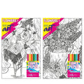 Velvet Poster Art Children's' Fun Colouring with Pens Flowers 1 25 x 38 cm 2 Designs P3022