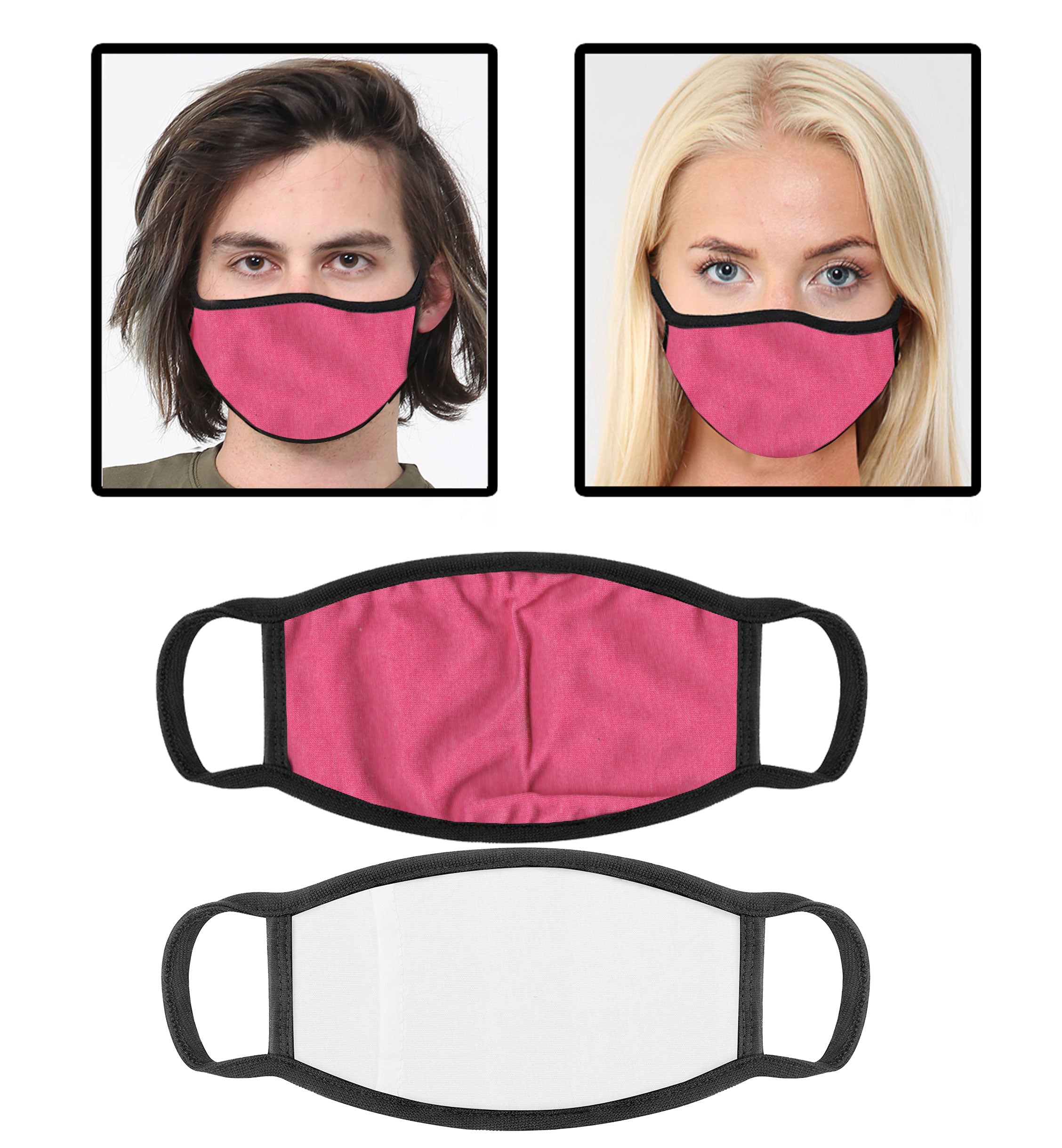 Pink Cotton Face Covering With Filter Pocket