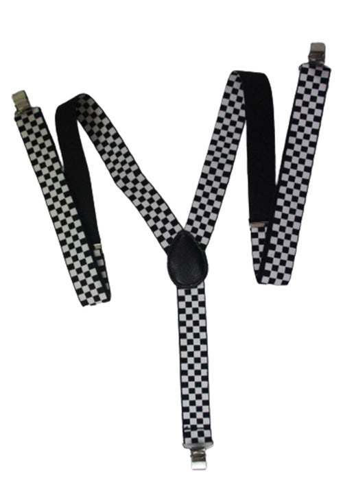 Wickedfun Police Checkered Printed Braces (2.5 cm)