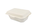250 Pieces Disposable Eco Bagasse Hinged Take Away Food Container Meal Potato Box 600ml 33501