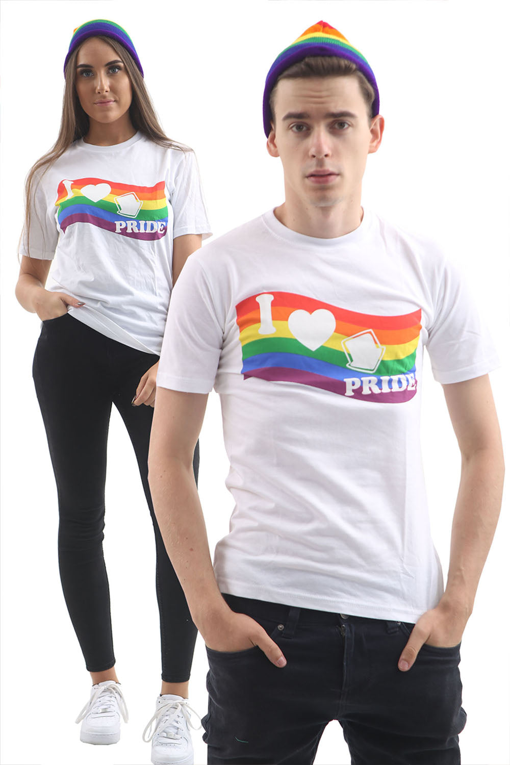 Wickedfun Rainbow Printed White TShirt