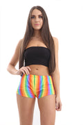 Wickedfun Rainbow Stripe Hot Pant