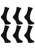 Men's 3 Pair Active Star Plain Black Cotton Socks