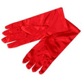 Red Short Satin Gloves