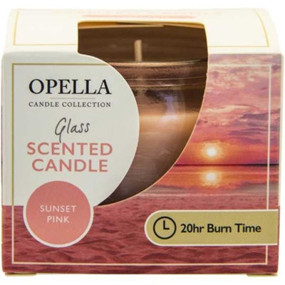 Opella Scented Candle In Glass Jar Sunset Pink Fragrance 5 x 6.5 cm CDJARSP