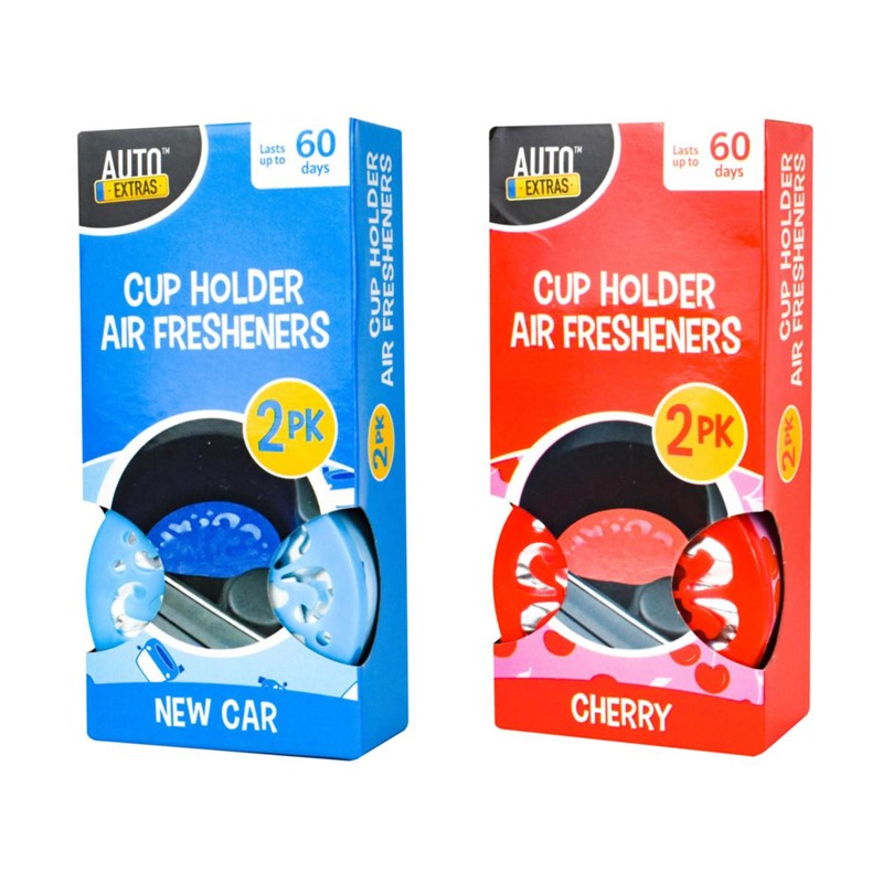 Car Cup Holder Air Freshener Pack of 2 Assorted Scents 322488