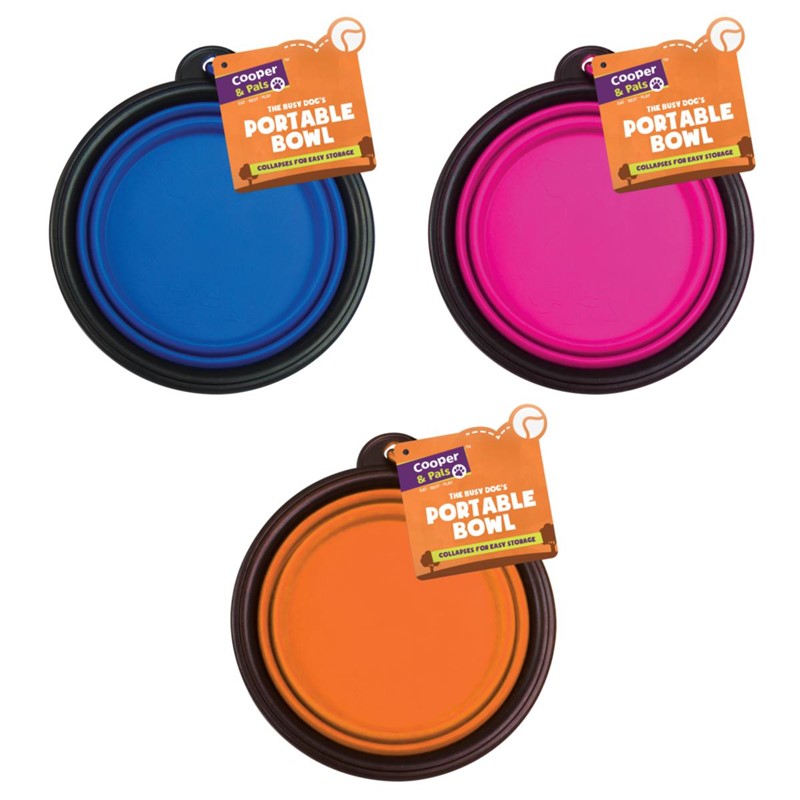 Pet Dog Cat Portable Collapsible Water Drinking Pet Bowl 17 x 17 x 15cm Assorted Colours 2430001