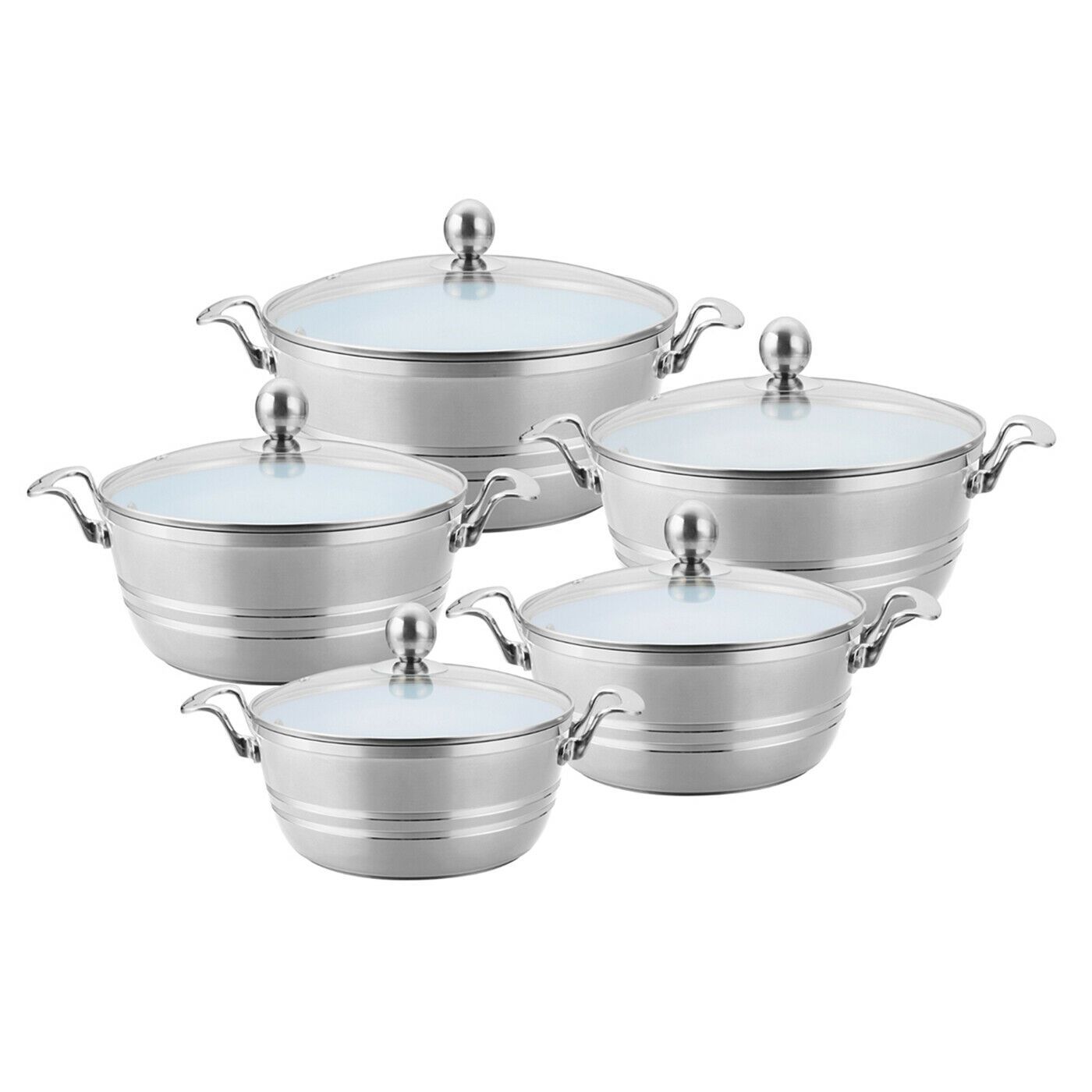SQ Professional Seramiq Mianra Diecast Stockpot Set of 5 Quartz 7202