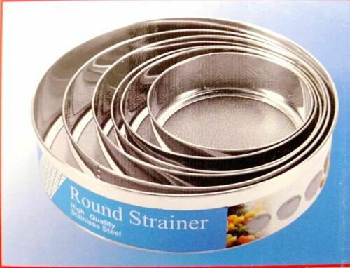 Stainless Steel Round Flour Sieve Strainer Set of 6 3192
