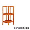 2 Tier Maple Wooden Corner Shelf Unit 28 x 26 x 60cm 8792