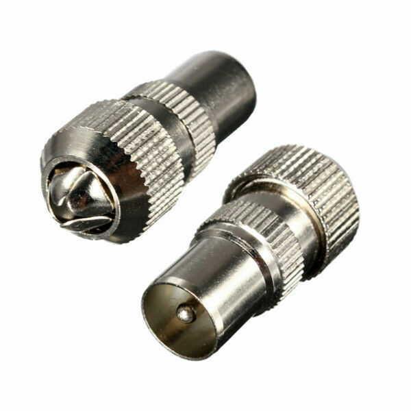 PIFCO Nickel Co-Axial TV Plugs Pack of 2 AVS1049