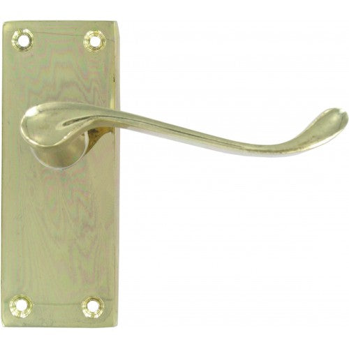 4" Vic Scroll Latch Handle Brassed 0923