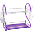 Durane 2 Tier Dish Drainer With Glass Holder & Drip Tray (Purple) 9181