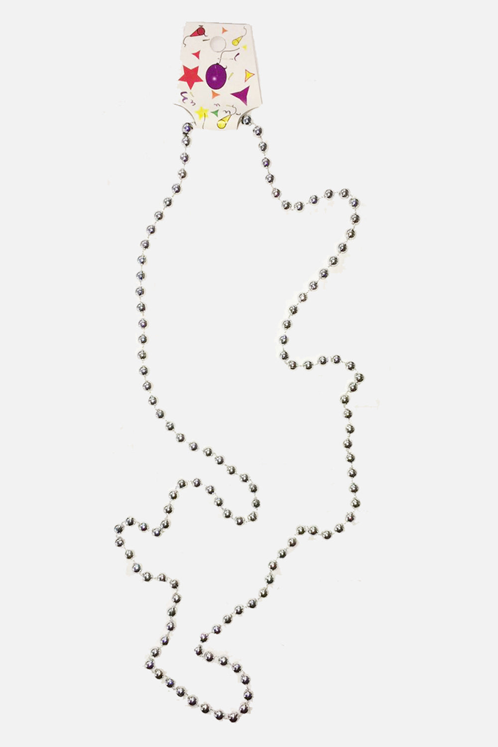 Wickedfun Silver Plastic Beads Necklaces (Approx 48 Inches)