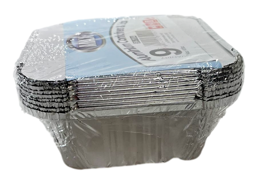 Pack Of 9 Aluminium 14oz Containers With Lids Outdoors Home SK1104