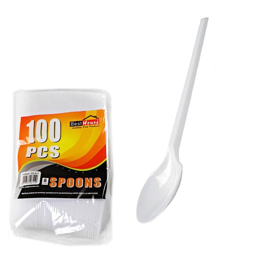 Reusable Small Plastic  Teaspoons Pack of 100 BB5613 / 19592 / THL9583