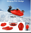 Plastic PVC Stingray Snow Sledge Sleigh 94 x 70 cm Red S1R
