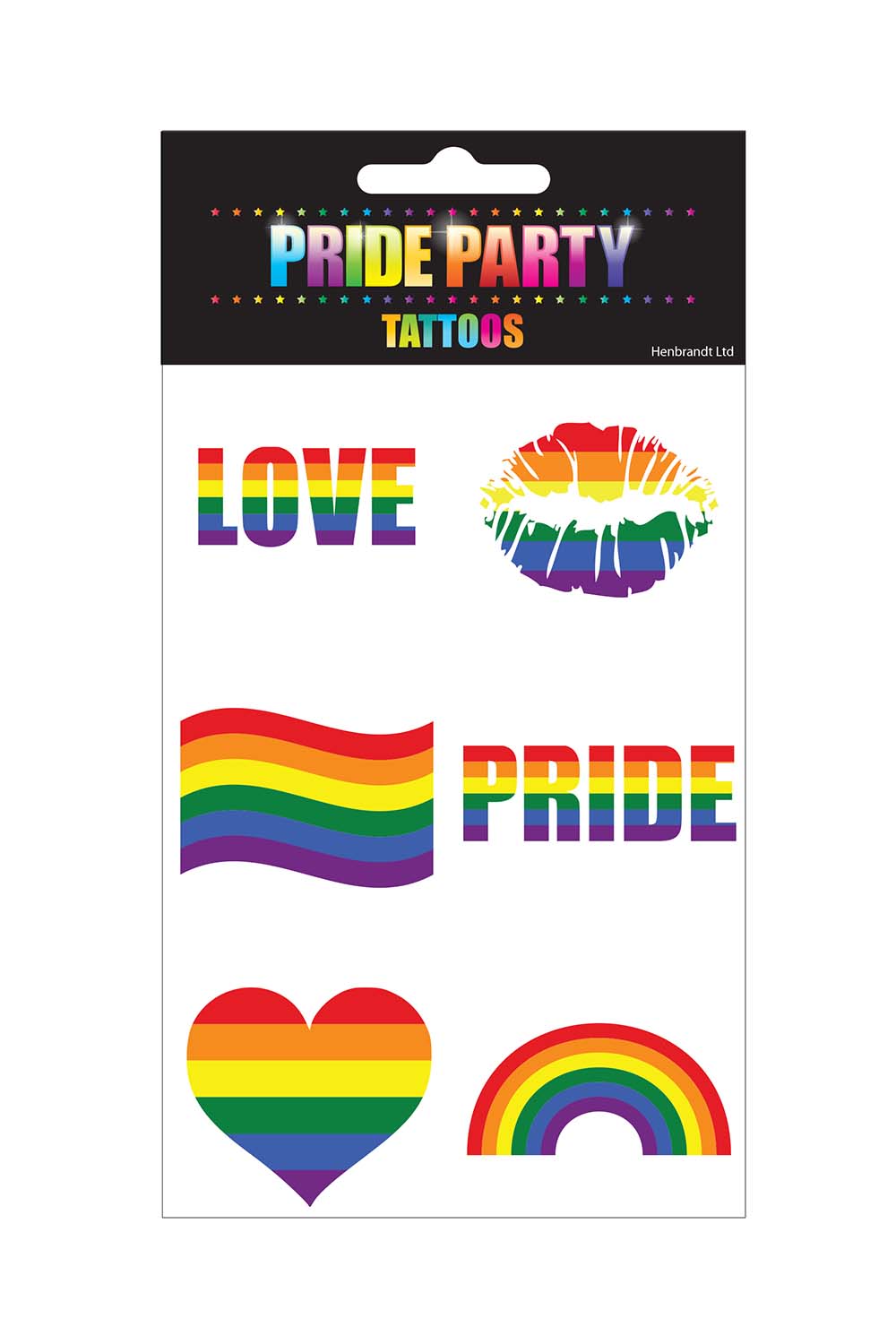 Rainbow Tattoos 5x5cm Pride 6 Pcs