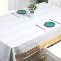 Durane Plastic Table Cover Roll White Gold Pattern Design 1.37 x 20m DR-8353C 10264