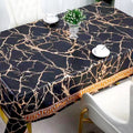 Durane Plastic Table Cover Roll Black Marble Gold Pattern Design 1.37 x 20m DR-8356C 10265