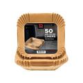 SQ Professional Kitchen Baking Brown Paper Air Fryer Liners Square 16 x 16 x 4.5 cm 50pcs 10612