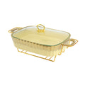 SQ Professional Durane Porcelain Banquet Chafing Dish 1.5L Cream-Gold 10664